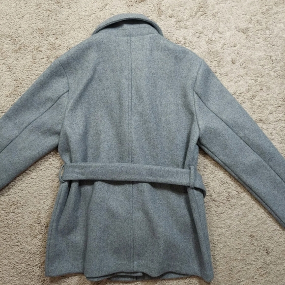 NWT double breasted Belted Jacket Coat grey Small / Medium Runs big - Picture 7 of 7